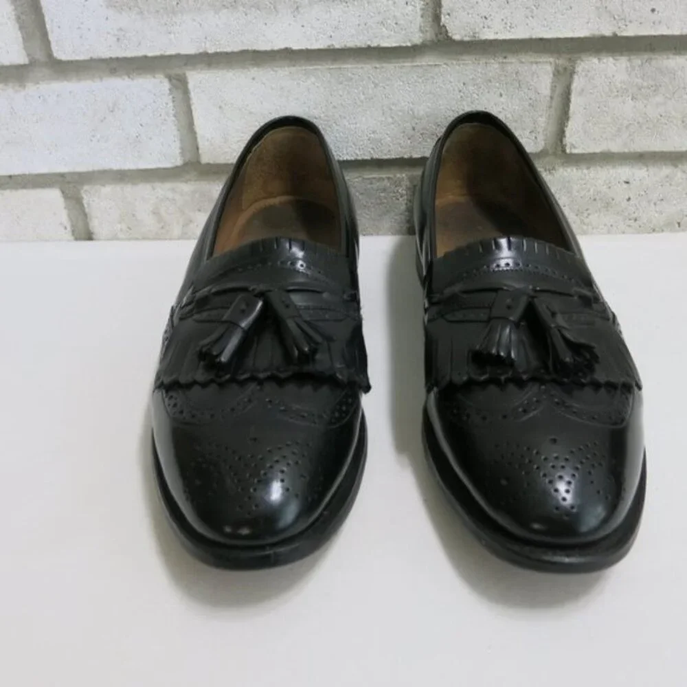 Johnston & Murphy Kiltie Tassel Brogue Leather Dress Loafers Men's Shoes 11 D/B